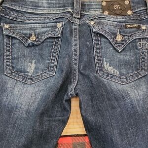 Miss Me Dark Blue Women's Jeans with Embellished Pockets